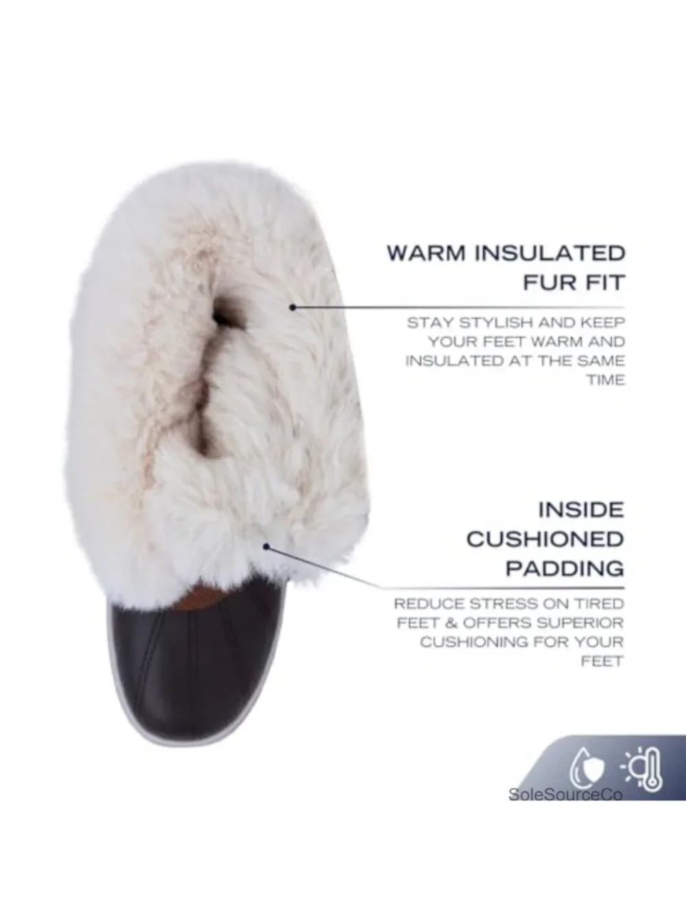 Women's Faux Fur Lined Water Resistant Mid-Calf Lace Up Winter Snow Boots